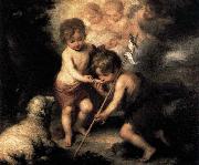 Bartolome Esteban Murillo ) Infant Christ Offering a Drink of Water to St John painting